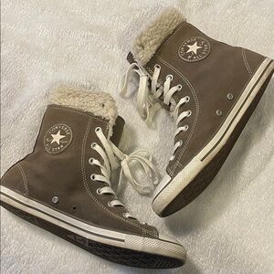 Converse Chuck Taylor Al Star Sherpa Fleece Lined High Top Sneakers